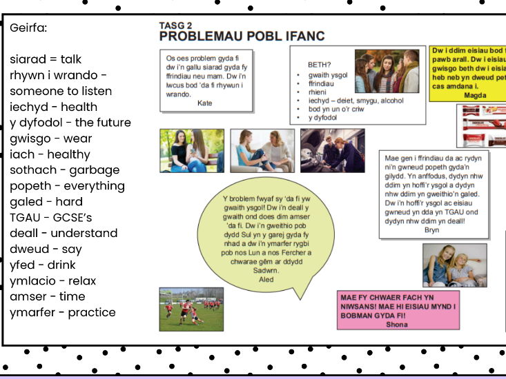 Problemau pobl ifanc / Young people's problems - lesson 3