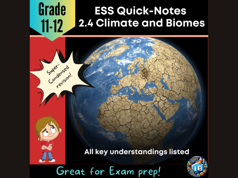 IB DP ESS 2.4: Climate & Biomes Condensed Revision Outline 2026