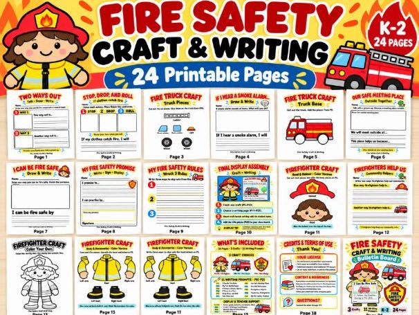 Fire Safety Craft & Writing Activities