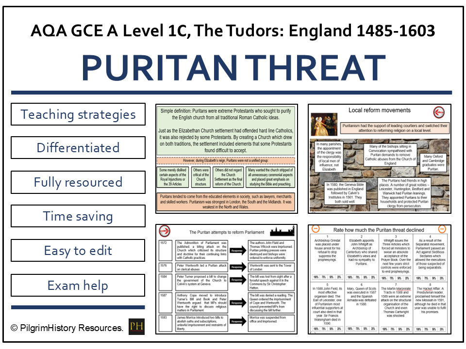 The Puritan Challenge to Elizabeth I  | AQA A Level History
