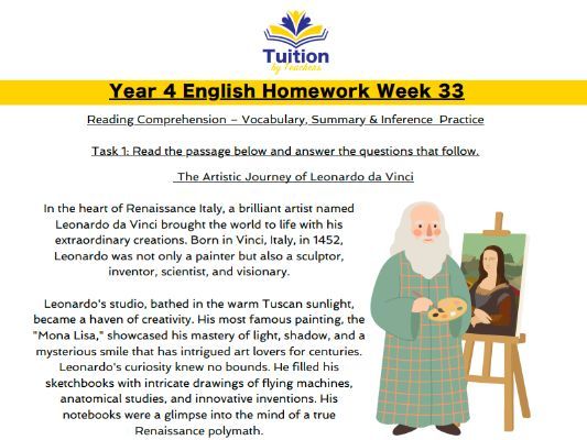 33. Year 4 Reading Comprehension & Apostrophes for Singular Possession