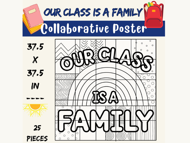 Our Class is a Family Collaborative Poster: Classroom Decor and Group Project