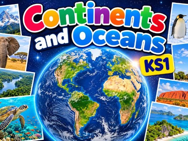 Continents and Oceans KS1 | 7 Continents and 5 Oceans PowerPoint