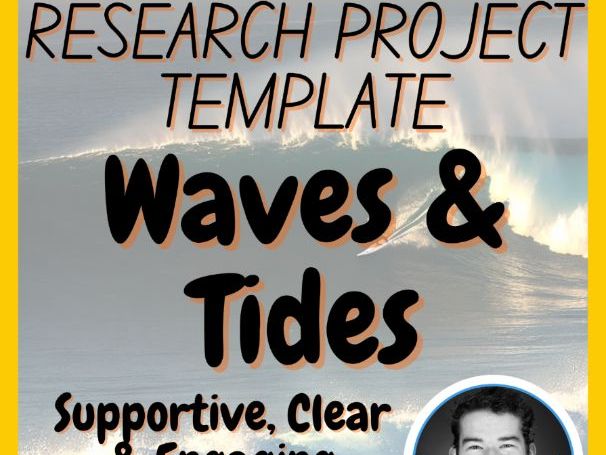 Waves & Tides | Science Research Project Template | Digital + Print + HTML