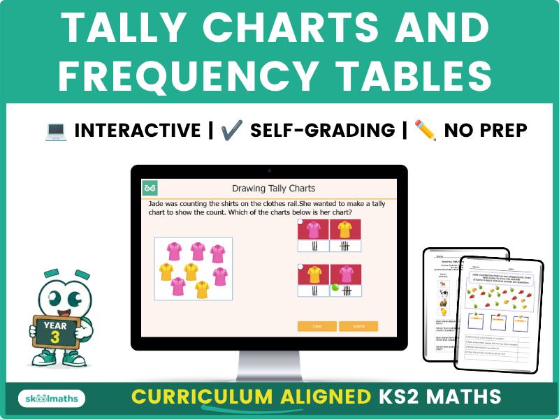 Tally Charts and Frequency Tables Interactive Lesson and Activities for Year 3