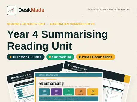 Year 4 Summarising Reading Unit | Australian Curriculum V9