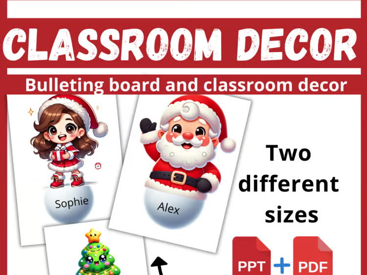 December Christmas Winter Classroom Decor Bulletin Board EDITABLE