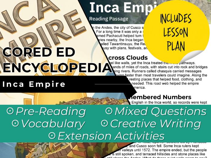 Inca Empire Reading Comprehension Passage - Cored Ed Encyclopedia