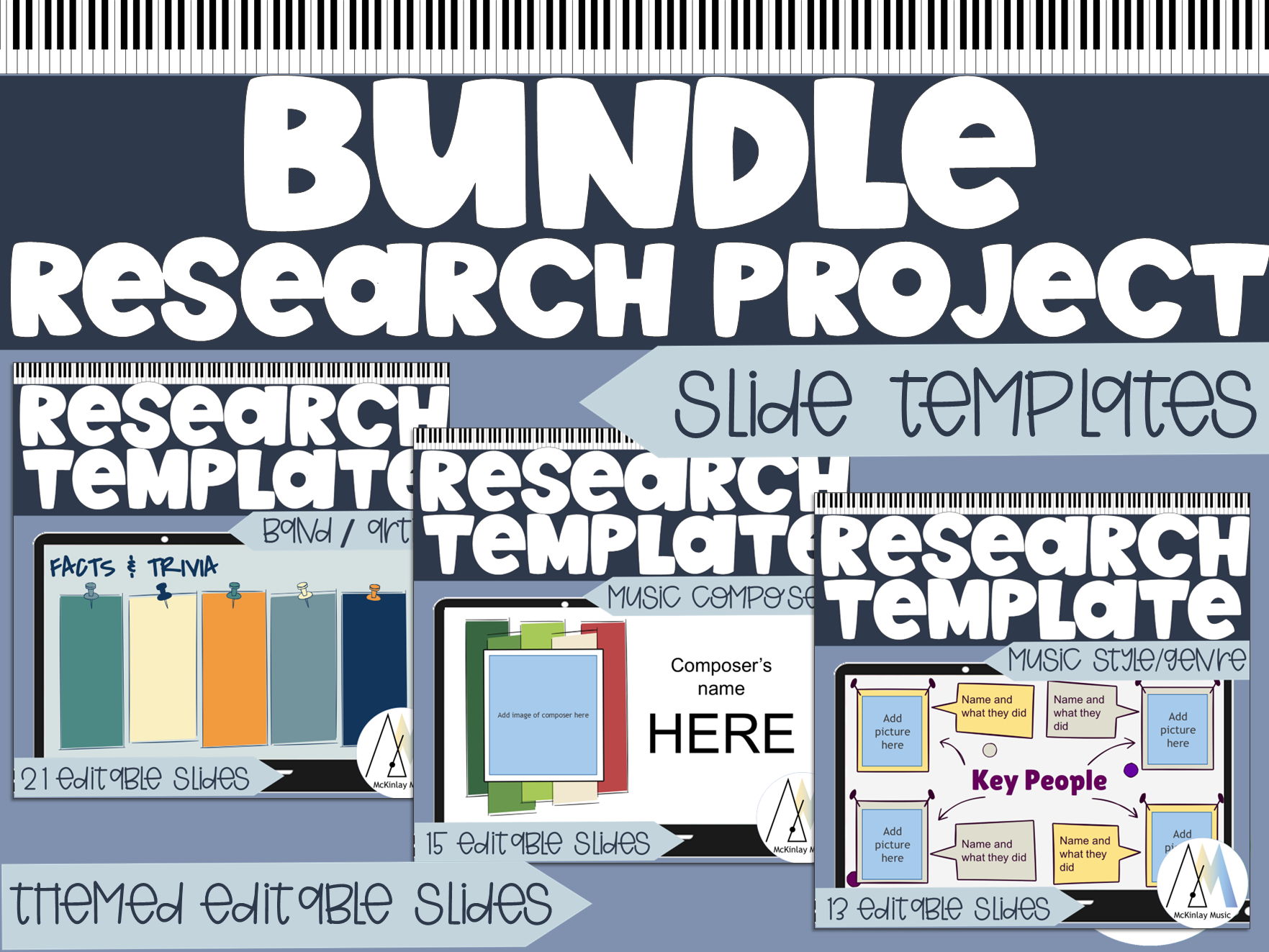 Research Project Templates - growing bundle for middle school music