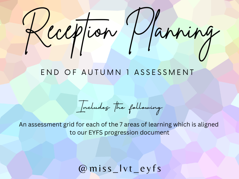 Reception End of Autumn 1 Assessment
