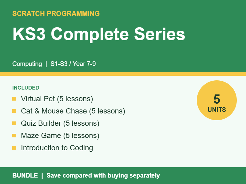Scratch Programming KS3 Complete Series: Five Units