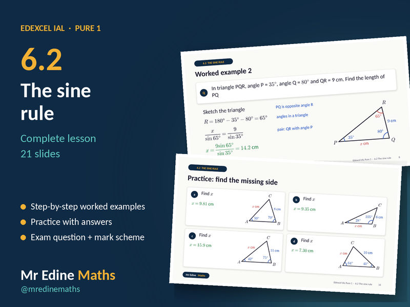 The Sine Rule – Edexcel IAL Pure 1 (Chapter 6.2) – Complete Lesson