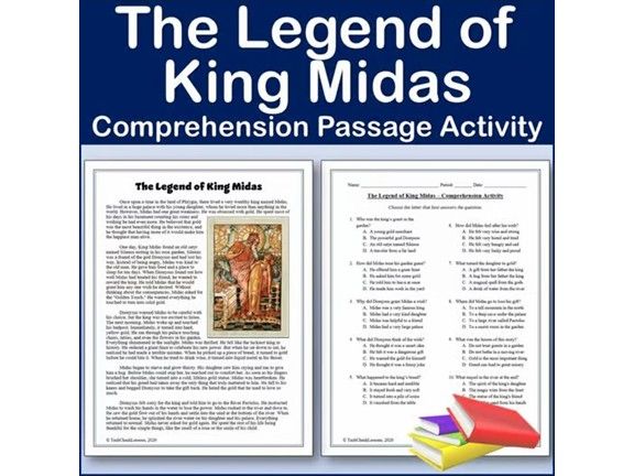 The Legend of King Midas - Folklore Reading Comp Passage & Activity | Editable