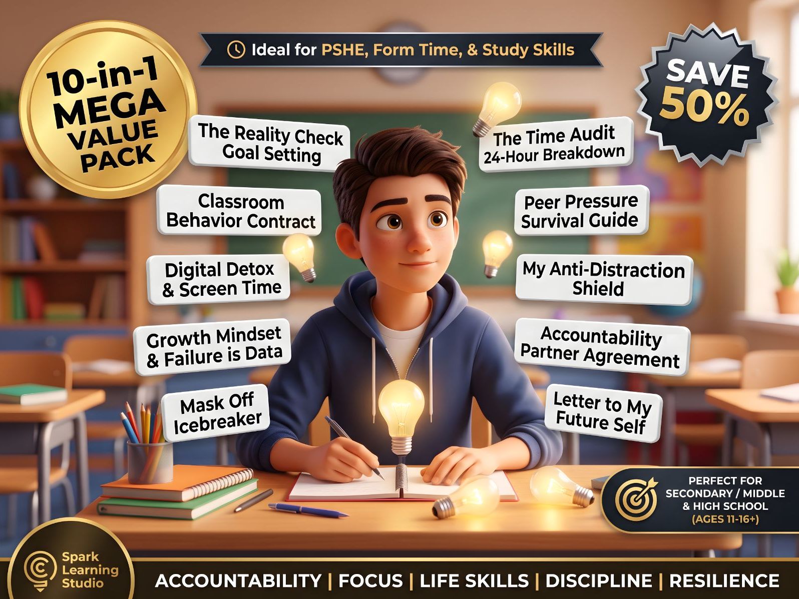 Mega Student Accountability & Life Skills Bundle: 10-in-1 Classroom Discipline Pack