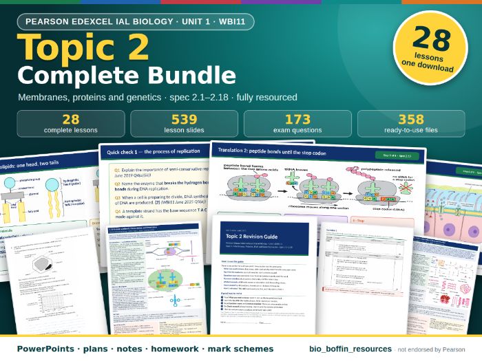 IAL Biology Edexcel Unit 1 Topic 2 – Complete