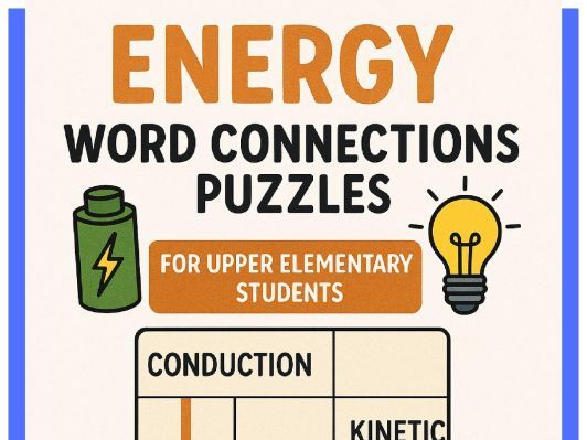 3 Energy Word Connections Puzzles (Upper Elementary)