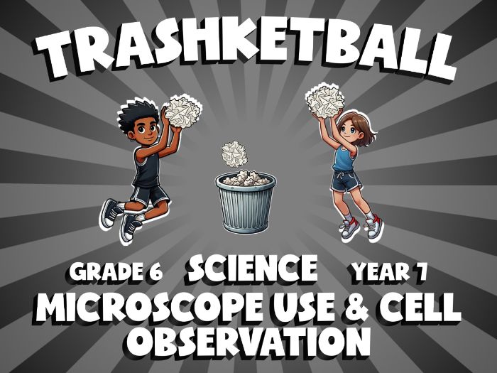 Microscope Use & Cell Observation TRASHKETBALL Science Game | No-Prep Year 7 Review Activity