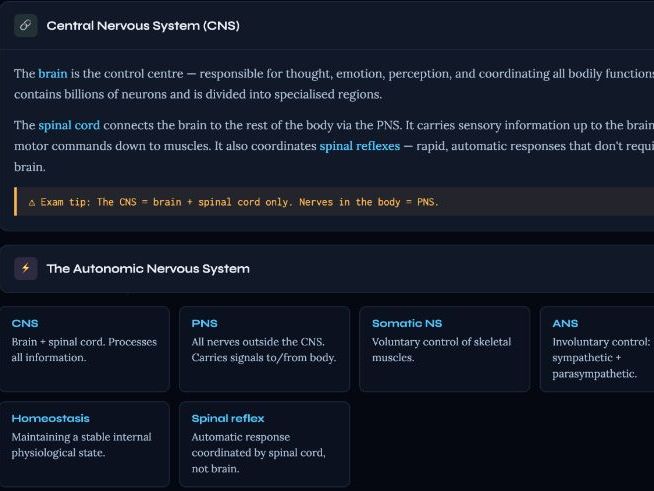 Biological Psychology interactive revision hub - conent, flashcards and quizzes