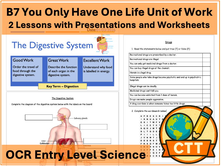 OCR Entry Level Science - B7 You Only Have One Life - 2 Lessons