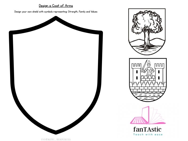 Design a Coat of Arms Activity – St George’s Day Shield Template | KS2 Art & PSHE Worksheet