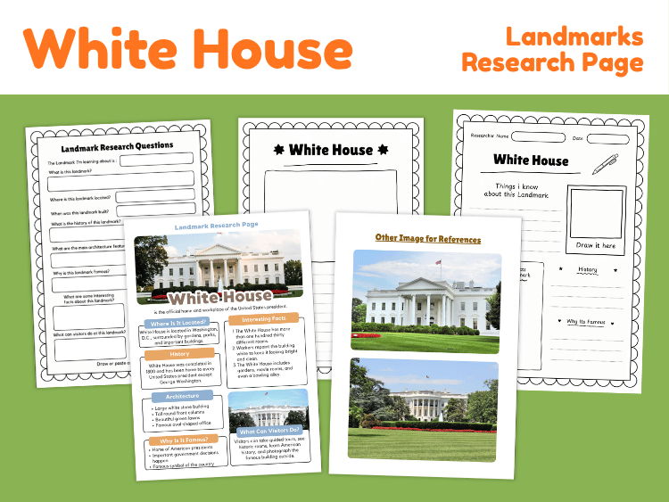 White House Landmark Research Project | History & Geography Worksheets