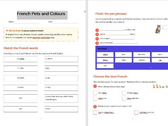 French Pets and Colours