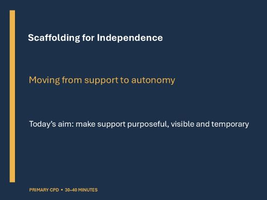 Scaffolding for Independence: Ready-to-Deliver Primary School CPD Pack