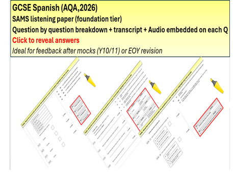 GCSE Spanish Mock Listening Review (AQA, 2026 SAMS: foundation tier)