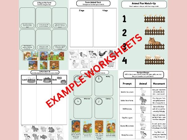 Farm Themed Learning Pack-52 pages