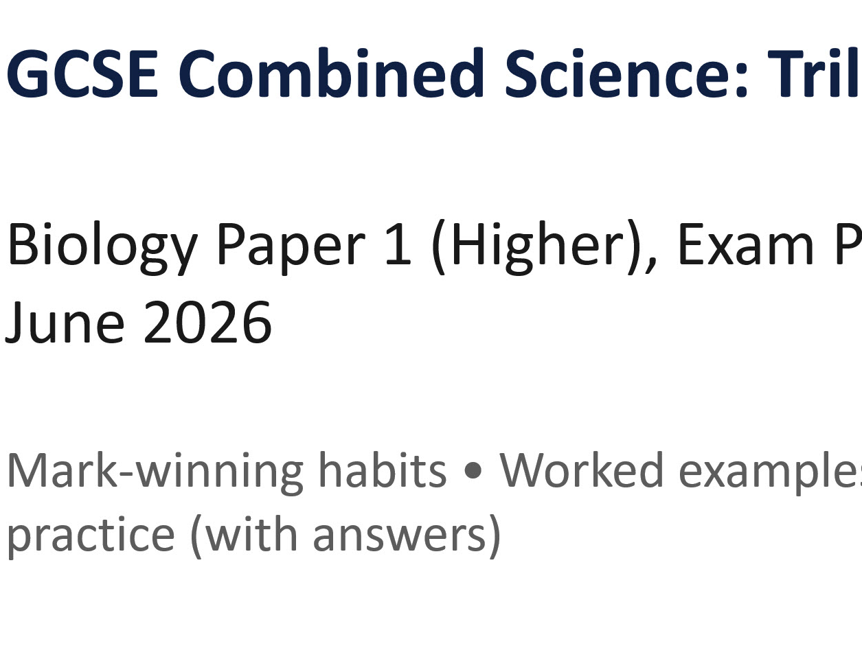 AQA GCSE Combined Science Biology Paper 1 (Higher) – 2026 Exam Preparation Bundle | Exam Technique + Predicted Topics Exam Paper & Mark Scheme