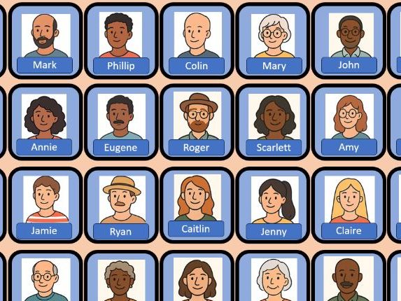 Guess Who game for practicing descriptions