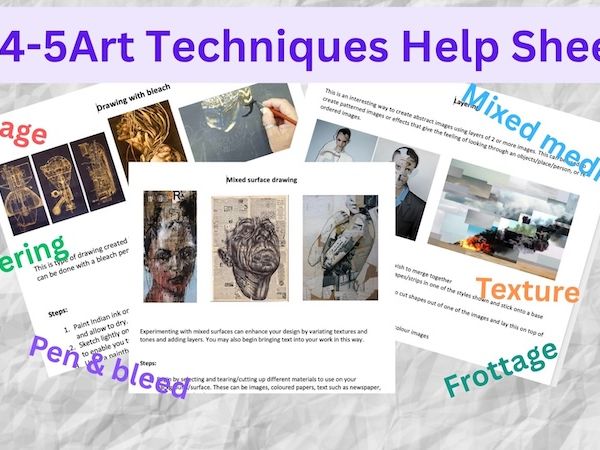 Artistic Techniques Help Sheet Pack for KS4-5