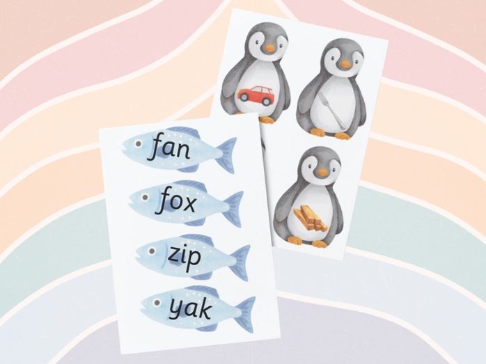 Phonics - Read and Match Penguins