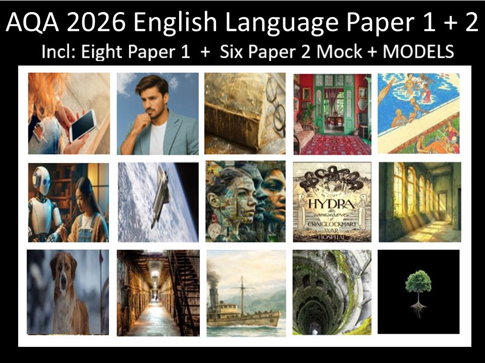 Fourteen AQA 2026 English Language Paper 1+ 2 Mocks + Models