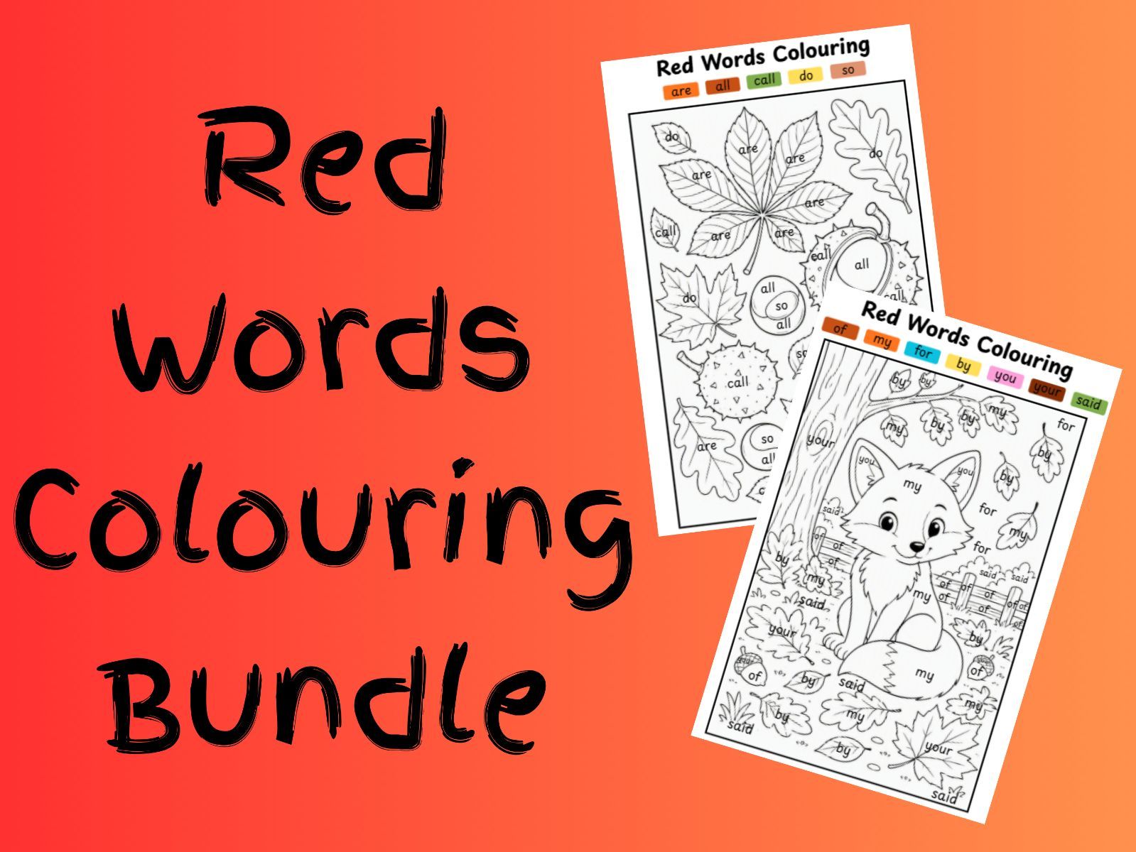 Red Words Colouring Bundle