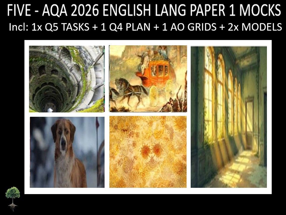 FIVE - AQA PAPER 1 | 2026 FULL MOCKS | Q5 TASKS | Q4 PLAN |AO GRIDS | MODELS
