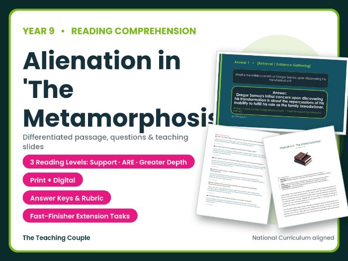 Alienation in 'The Metamorphosis' Reading Comprehension | Year 9 (KS3)