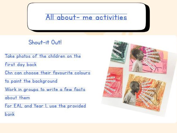 All About Me Writing Frame