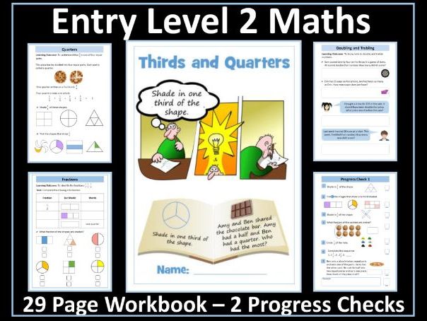 AQA Entry Level 2 Maths - Ratio - Fractions - Thirds - Quarters