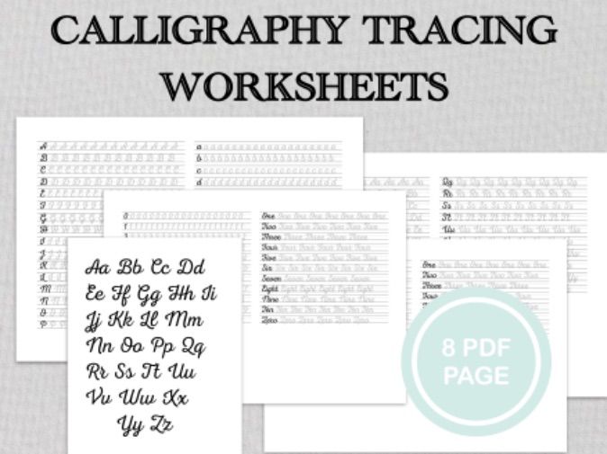 Calligraphy Tracing Sheets