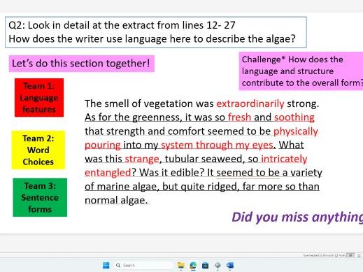 English Language Paper 1 scheme of learning AQA