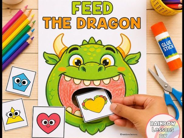 Feed the Dragon | Shapes Activities | Number Games | Dragons Love Tacos Activity