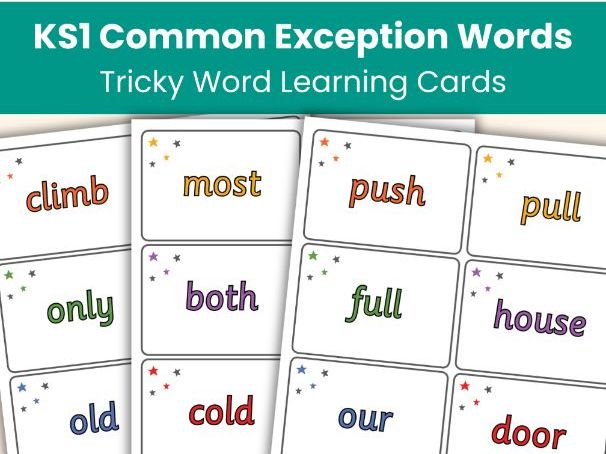 Common Exception Words Flashcards | Printable Word Cards | Phonics Resource