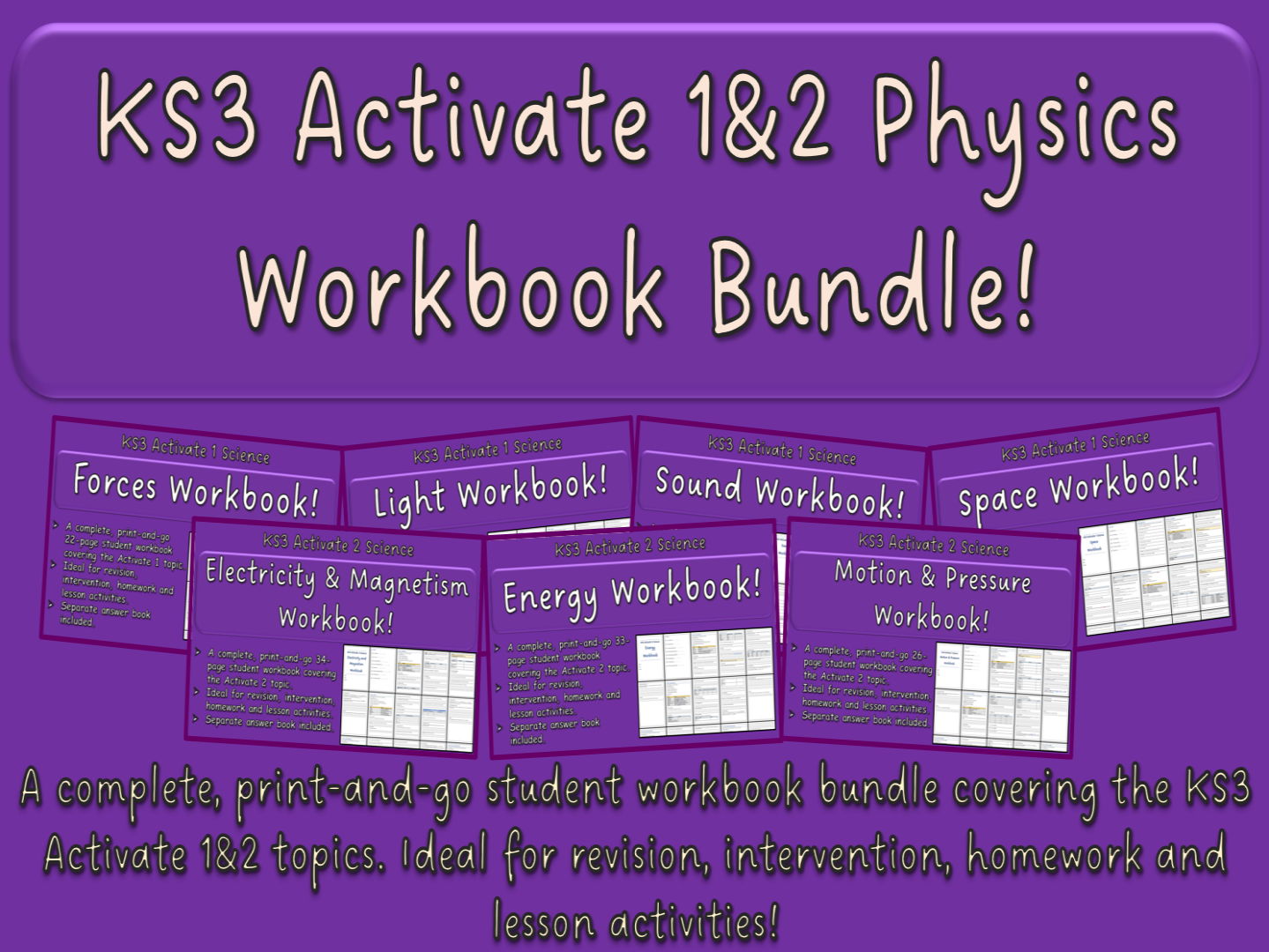KS3 Activate 1&2 Physics Workbook Bundle