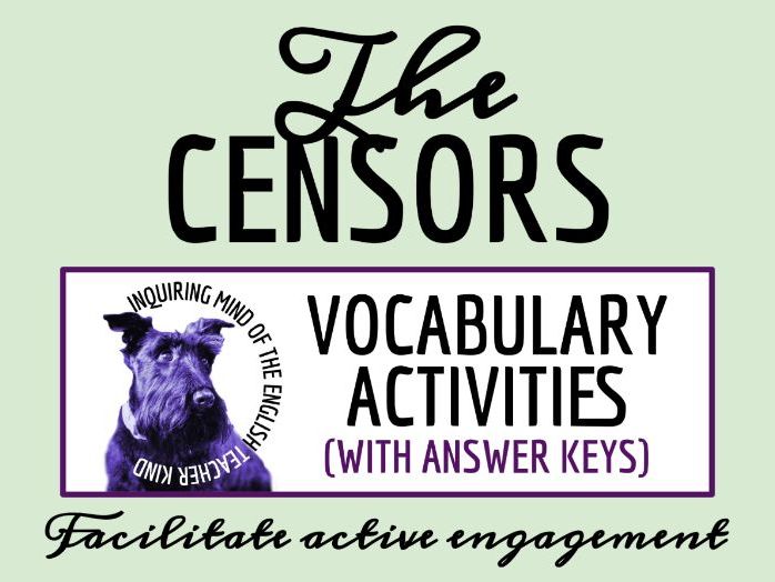 "The Censors" by Luisa Valenzuela Vocabulary Activities | Dark Humor | Political Satire