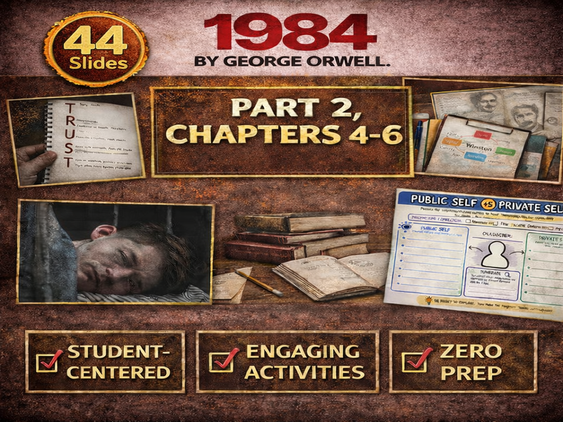 1984 by George Orwell PPT – Part 2 Chapters 4-6 | Lesson Slides & Activities