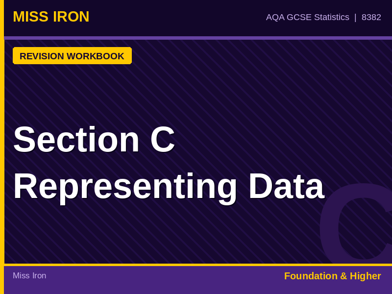 AQA GCSE Statistics Section C Representing Data Revision Workbook 8382
