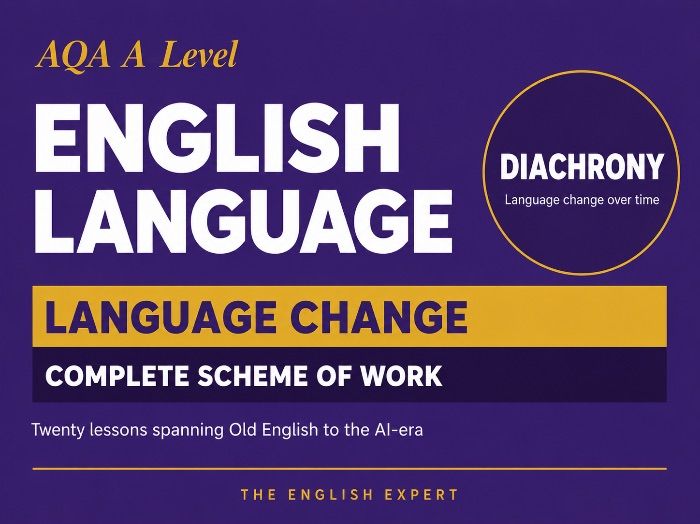 AQA A-Level English Language | LANGUAGE CHANGE Complete Scheme of Work | 20 Lessons + Handouts + MTP