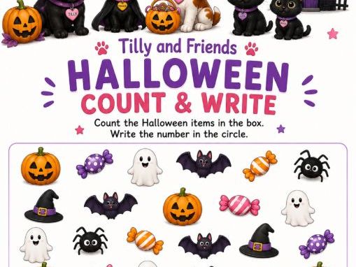 Tilly and friends halloween count and write
