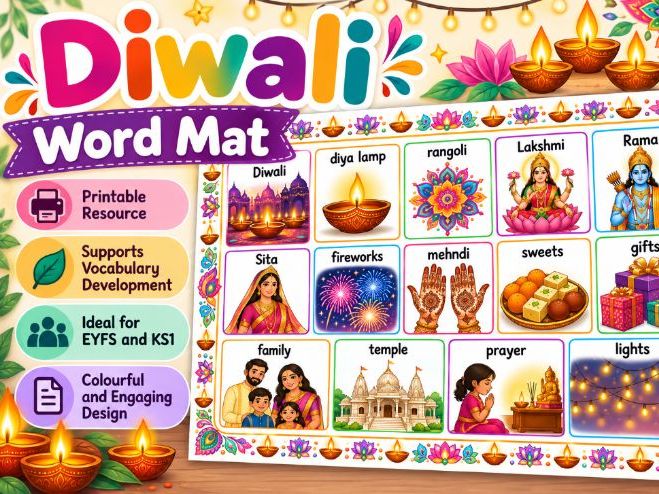 Diwali Word Mat – EYFS & KS1 Vocabulary Resource